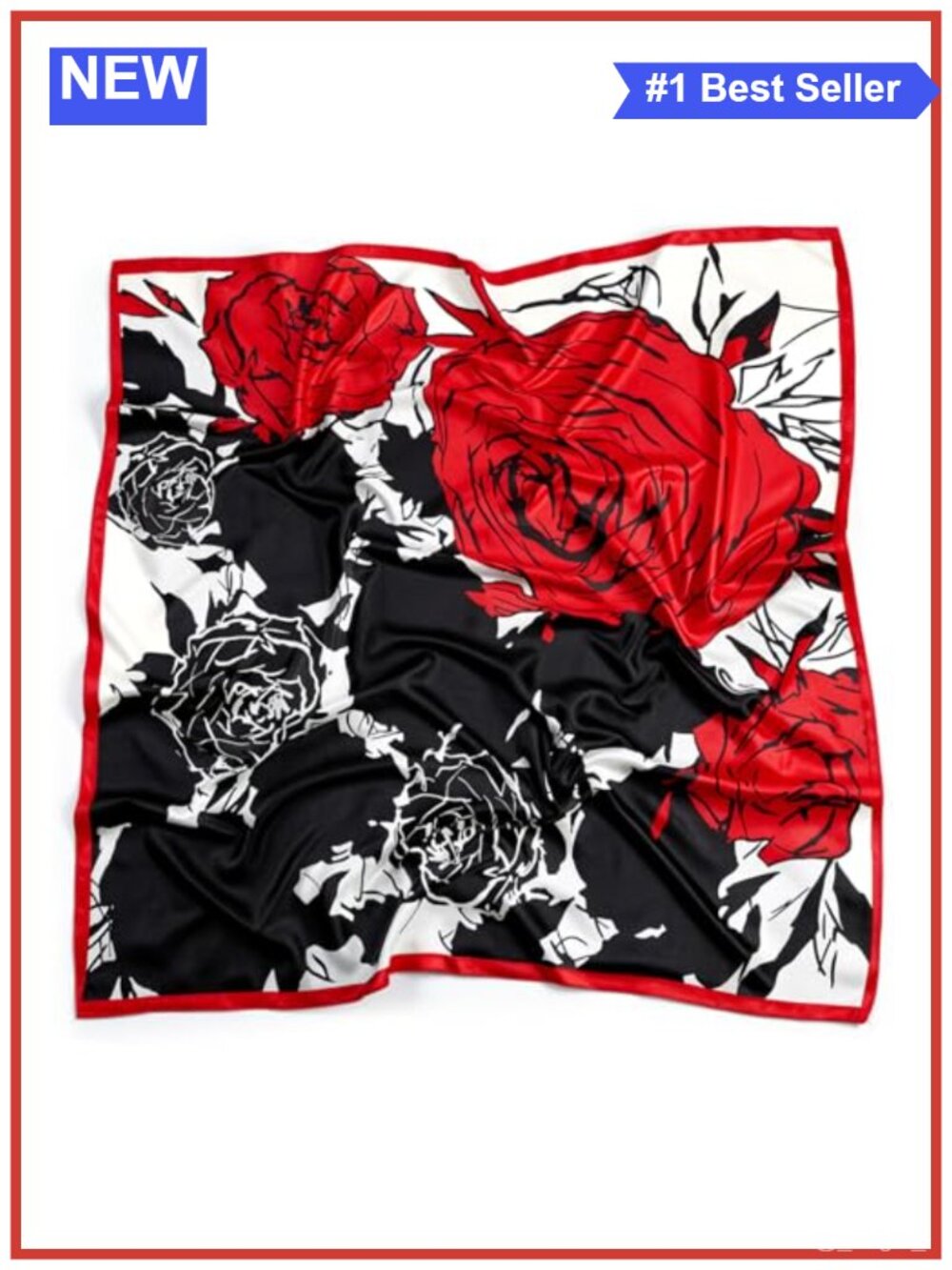 35in Satin Square Scarf Head Wrap Bandana Hair Accessory